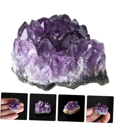 FOMIYES 4 Pcs Natural Crystal Cluster Crystal Ornament Rough Stone Purple Natural Minerals Multifunction - Buy Online on GoSupps.com