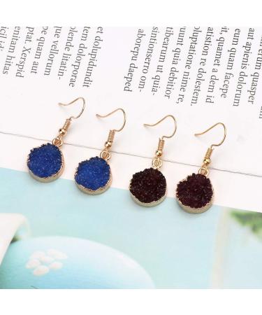 Feyley Crystal Irregular Cluster Earrings - Black Quartz Geode Dangle Earrings for Women & Men | Unique Jewelry Gift - Buy Online on GoSupps.com