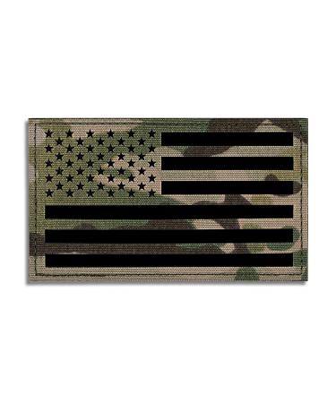 KRYDEX 5x3 inch Large Infrared IR Reflective US USA American Flag Patch Tactical Vest Patch with Hook Fastener Backing (5" Width x 3" Height) (Multicam)