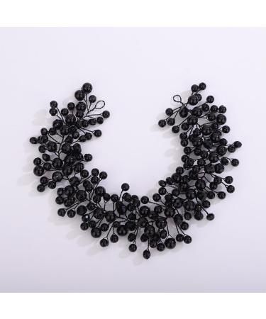 Kercisbeauty Black Ball Beads Headpiece for Wedding Brides Women Girls Special Occasion Jewelry - Buy Online on GoSupps.com