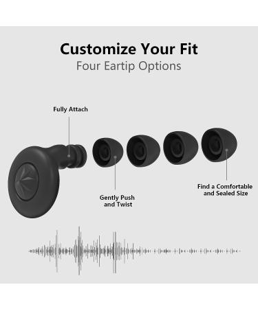 Silicone Ear Plugs 2 Pairs 30dB NRR for Noise Reduction - Reusable Ultra Soft Earplugs for Sleeping, Work, Travel, Shooting - 8 Ear Tips included - Black - Buy Online on GoSupps.com