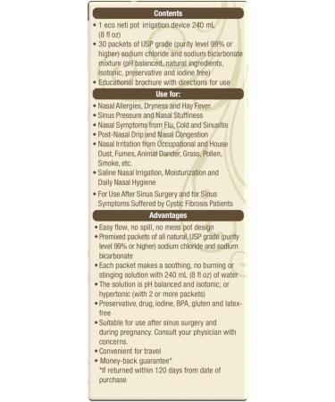 NeilMed NasaFlo Eco Neti Pot Sustainable Nasal Irrigation System for Sinus Relief BPA-Free & Eco-Materials Gentle Gravity Flow Includes 30 Sinus Rinse Premixed Packets Natural & Earth-Friendly - Buy Online on GoSupps.com