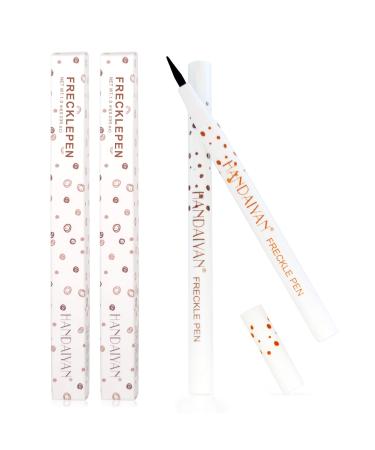 Freckle Pen 4 Colors Available, Natural Lifelike Freckle Makeup Pen, Waterproof Long Lasting Quick Dry Natural Makeup - Light Brown & Natural Coffee (2Pack) 1-Light Brown + 2-Natural Coffee
