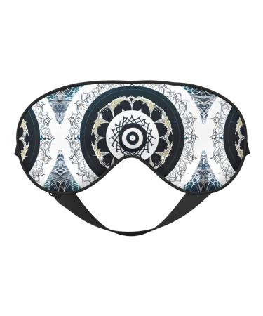 Black and White Round Totem Eye mask Soft Elastic and Adjustable Nighttime Comfort Sleeping mask Suitable for Both Men and Women