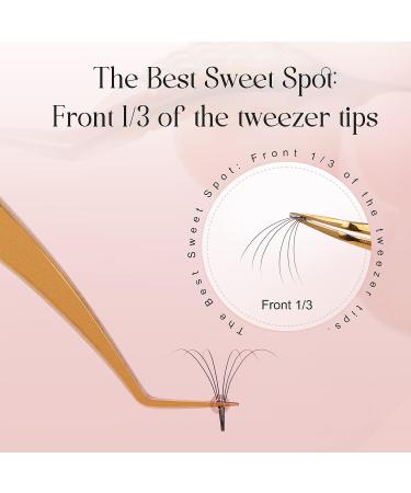 Lash Extension Tweezers for Volume Lash Extensions - Precision Thin Tips - Gold 45 Degree Tweezers - Buy Online on GoSupps.com