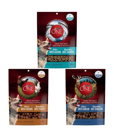Purina ONE True Instinct Bites with Salmon & Purina ONE True Instinct Bites with Chicken & Purina ONE True Instinct Bites with Venison