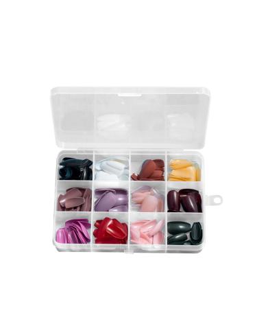 Stick on Nails Multi Colors and Styles Long Short Fake Nails Full | Full Long Ballerina Fake Nails Matte and Glossy False Nail for Women Girls Shangjia