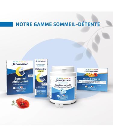 JUVAMINE - Sleep Melatonin - 1.85mg Melatonin - Reduces Sleeping Time - No Addiction - Time Difference - Rest - 1 Month Program - 30 Tablets - Made in France - Buy Online on GoSupps.com