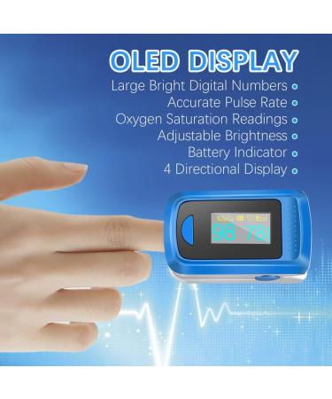 Finger Pulse Oximeter UK NHS Blood Oxygen Monitor Finger Pulse Saturation Oximeters Fingertip Portable Oximetry for Athletes Adults Kids with Lanyard - Buy Online on GoSupps.com