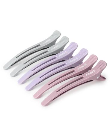 Aimike 6 hair clips hair clips for style and cutting compartment clamps hairdresser hair clips women no trace hair clip with silicone tape hair clips hairdressing requirement for thick & thin hair-morandi 6 morandi - Buy Online on GoSupps.com