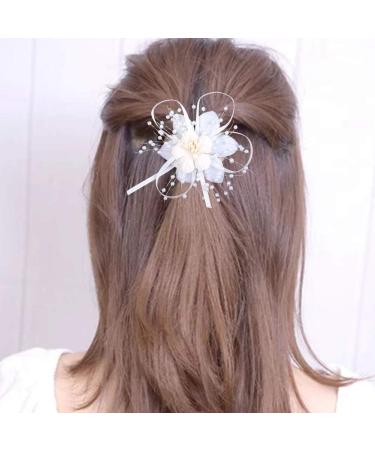 5 Flower Hair Clips Bridal Hairstyle Accessories Wedding Party Beach Accessories and Hair Accessories Ivory White - Buy Online on GoSupps.com