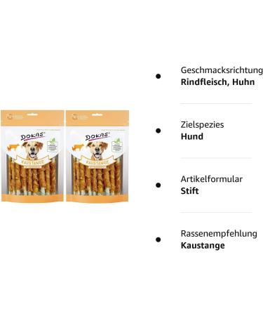 Dokas Chew Sticks for Dogs - Grain-Free Premium Chew Snack - 2 Pack (200g) - International Shipping Available - Buy Online on GoSupps.com
