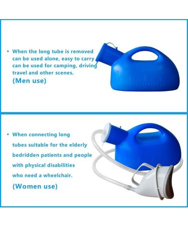 Portable Leak-Proof Female Urinal - 2000ml Capacity - Ideal for Women with Urinary Incontinence - Blue - Buy Online on GoSupps.com