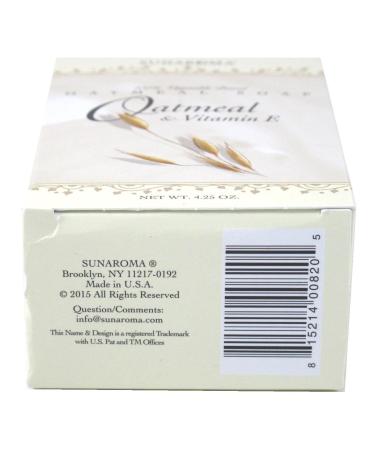 Buy SUNAROMA Oatmeal Soap with Vitamin E - 100% Vegetable Based Sulfate Free Ideal for Sensitive & Eczema Skin - Made in the USA 4.25 oz - Buy Online on GoSupps.com