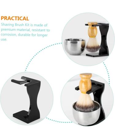 Minkissy 3 Sets Men's Shaving Kit | Razieted Suits Brush Holder Metal Razor Stand & Bowl | Multi-Purpose Acrylic Shaving Cup - Buy Online on GoSupps.com
