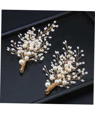 DOITOOL 1 Pair Pearl Hairpins Wedding Headdress Bridal Hair Accessories Hair Clips Wedding Headpiece for Bride Pearl Hair Accessories Flower Hairpins Bride Hairpins Modeling Headgear Beads - Buy Online on GoSupps.com