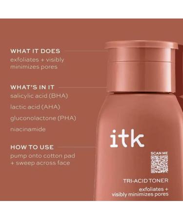 ITK Tri-Toner Face Exfoliator & Dark Spot Corrector - Minimize Pores & Achieve Glowy Skin Niacinamide-Infused 5 Fl Oz - International Shipping Available - Buy Online on GoSupps.com
