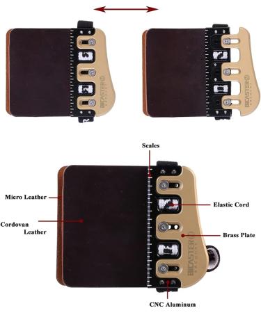 Bicaster Barebow Finger Tab - Cordovan Leather + Brass Plate - Left Hand Medium - Buy Online on GoSupps.com