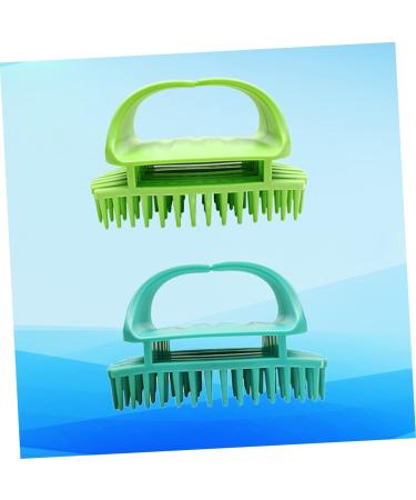 Plafope 2-in-1 Hair Shampoo Brush & Massager - Green Hair Scalp Cleaner for Miniatures & Dolls House | Adult Size 11x6cm - Buy Online on GoSupps.com