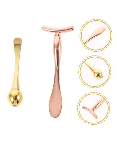 Buy Eye Massage Roller T-Bar Set | Golden Essence Bar & Double-End Facial Mask Spoon for Ultimate Beauty Care - Buy Online on GoSupps.com
