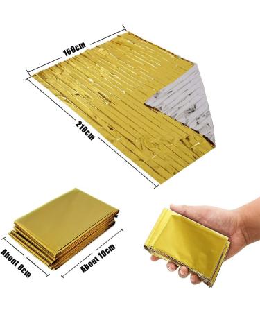 Multifunctional Rescue Blanket - Waterproof & Windproof Thermal Blanket for Hiking Camping & Skiing | Gold & Silver 160x210cm - Buy Online on GoSupps.com