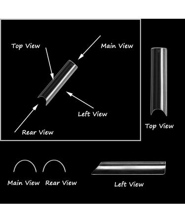 Aqua Nails JUMBO PACK 400 PCS Extra Long C Curve Nail Tips Half Cover Straight Square with Nail Cutter - Natural Clear False Artificial Fake Nails - Buy Online on GoSupps.com