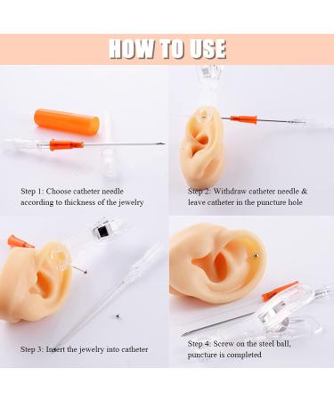Judero Catheter Piercing Needles - Mixed 50pcs for Ear Nose Lip Tongue Belly Navel Nipple Cartilage Piercing Kit - Buy Online on GoSupps.com