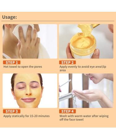 Liyalan Turmeric Clay Mask for Blackheads and Pores - Gleamin Vitamin C Facial Mask for Acne and Dark Spots - Buy Online on GoSupps.com