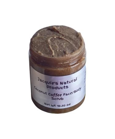 Jacquie's Natural Products Coconut Coffee Himalayan Salt Scrub 10.58 oz|Exfoliating Body Scrub| Cellulite Massaging Scrub