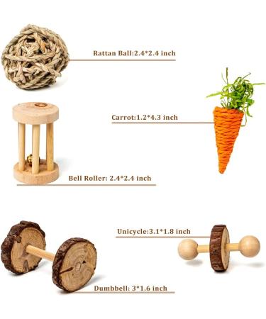 Sofier Natural Wooden Hamster Chew Toys Set - Ideal for Syrian Hamster, Rats, Guinea Pigs, and More! - Buy Online on GoSupps.com