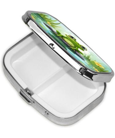 Frog in a Pond Small Pill Case - Cute 2 Compartment Travel Pill Organizer | Perfect for Purse & Gifts - Buy Online on GoSupps.com