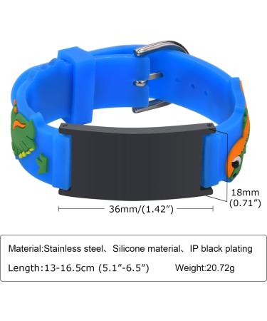 XUANPAI Personalized Kids Safety Wristband Bracelet - Waterproof Cartoon Style Child ID Bracelet for Emergency Contact & Medical Info, Boys Girls Teenagers - Blue - Buy Online on GoSupps.com