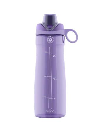 Pogo Plastic Water Bottle with Chug Lid and Carry Handle  Reusable  BPA Free  Dishwasher Safe  Perfect for Travel and Gym  Lilac  32oz Lilac 32oz Bottle