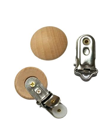 20pcs Metal Wooden Pacifier Clips - DIY Soother Clasps for Pacifier Chains (3cm) - Buy Online on GoSupps.com