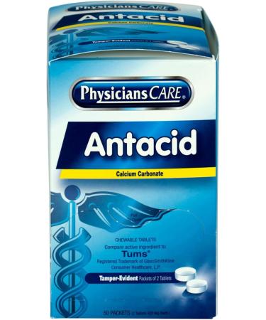 Buy PhysiciansCare Antacid Heartburn Medication - 2 Tablets per Packet Box of 50 | Fast International Shipping - Buy Online on GoSupps.com
