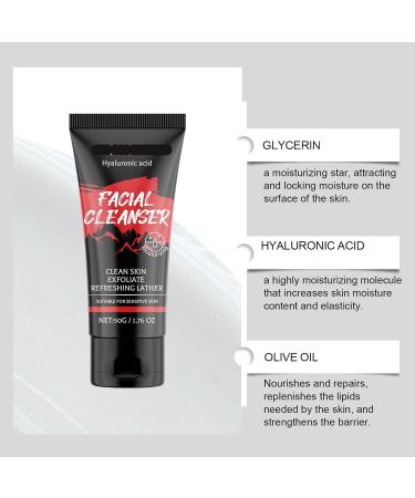 Moisturizing Facial Cleanser - Gentle Deep Clean Hydrating & Nourishing Face Wash With Rich Foam Soothes Post-Shave Skin(2PCS) 1 Count (Pack of 1) - Buy Online on GoSupps.com