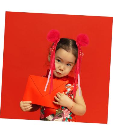 Beaupretty 2 Pairs antique hairpin hair claw clips for girls barrettes for girls red hair accessories hanfu headwear chinese hair accessories for girls pom ball headpiece Plush Headwear - Buy Online on GoSupps.com