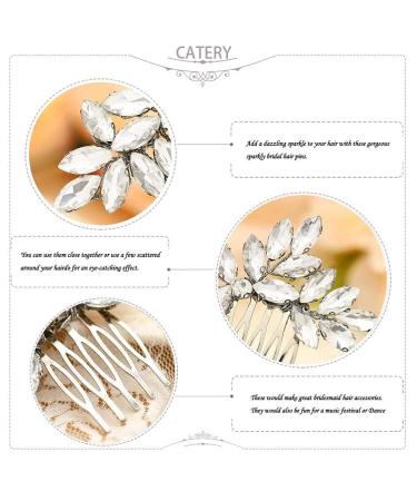 Catery Crystal Bride Wedding Hair Comb with Rhinestone - Silver Bridal Side Combs for Women - Buy Online on GoSupps.com