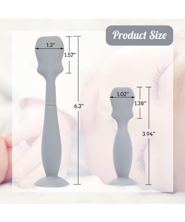 Baby Diaper Cream Spatula 4 Pack Baby Diaper Brush with Humanized Handle and Suction Cup Baby Cream Applicator Newborn Butt Paste Spatulas (Grey & White) - Buy Online on GoSupps.com