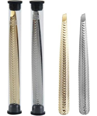 Obahdirry Eyebrow Tools Stainless Steel Plucking Eyebrows Tweezers Tweezer Oblique Brow Clip Eyebrow Shaping Pliers Gold - Buy Online on GoSupps.com