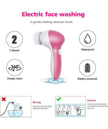Electric Facial Cleansing Spin Brush Set for Gentle Exfoliation, Blackhead Removal, and Deep Cleansing - Perfect Skincare Gift for Teenage Girls (Pink) - Buy Online on GoSupps.com