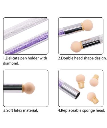 Buy Tengs Double-Headed Ombre Sponge Manicure Brushes - 2 Pack with 8 Replacement Heads for DIY Nail Art | Purple & White Gel Nail Tool for Salon & Home Use - Buy Online on GoSupps.com
