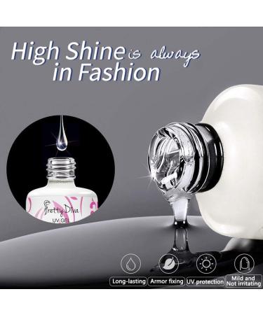 PrettyDiva No Wipe Top Coat - 0.5 Oz High Gloss Gel Top Coat for UV Led Light Cured Gel Nail Polish - Clear - Buy Online on GoSupps.com