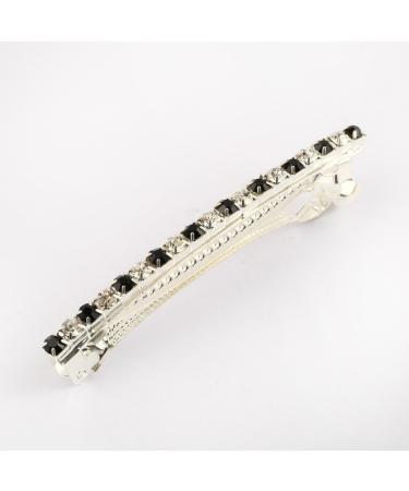 A&A Hair Beauty Hair Accessories Headwear Patent Clip Hair Clip Hair Claw Clip Hair Crab Rhinestone Black White