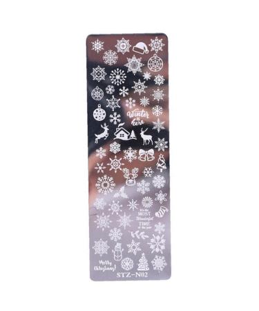 1 Piece Christmas Nail Stamping Plate Snowflakes Maple Leaf Image Geometric Polishing Stencil Nail Art Template Mold