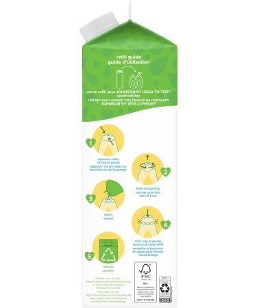 Johnson s Head to Toe Wash 1L Carton Refill Gently Cleanses Baby's Delicate Skin Hypoallergenic Cleanser Paraben Free 1L - Buy Online on GoSupps.com
