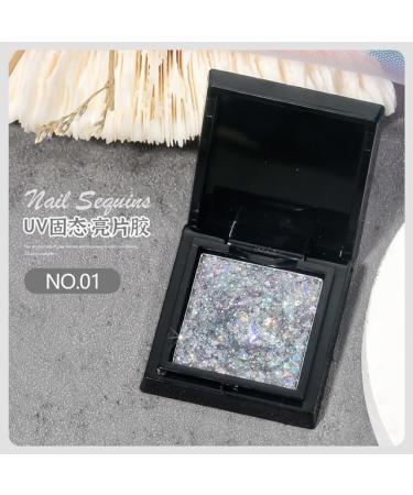 3g/Bottle Non-Flowing Solid Glitter Gel Polishing UV Nail Polish Glue Painting Manicure Gel Paste Japanese-Style Glue Sequins - (Color: GJ0093-01)