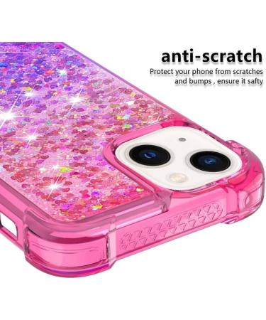 Buy Tivenfezk Glitter Drive Sand Shell for iPhone 15 Plus | Silicone Shockproof Gradient Case - Pink Purple Transparent Bumper - Buy Online on GoSupps.com
