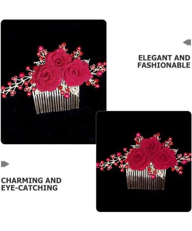 Beaupretty Compact Bride Wedding Hair Comb Reusable Hair Decor Rose Hair Comb Decoration - Buy Online on GoSupps.com