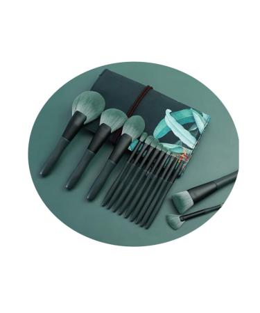Makeup Brush Makeup Brush Set Synthetic Blending Eye Shadows Face Makeup Brushes (14pcs Green) Beauty